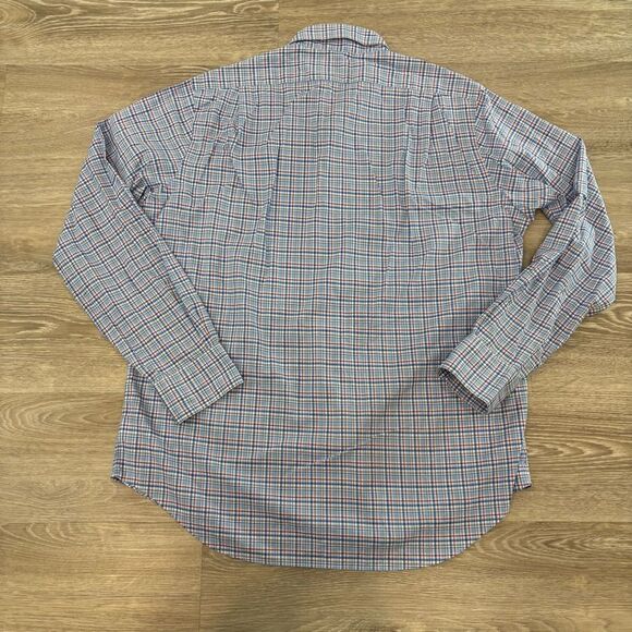 Polo Ralph Lauren Classic Fit Lightweight Cotton Plaid Shirt Blue L - Picture 6 of 10
